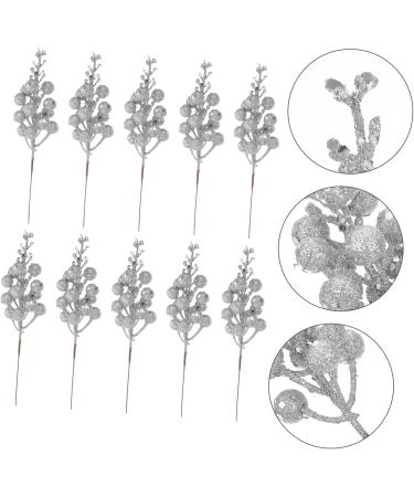 ABOOFAN 10pcs Christmas Imitation Berries Christmas Decorations Flower Garland Wreath Artificial Xmas Berry Stem Christmas Diy Berries Diy Berry Decor Christmas Tree Foam Artificial Fruit Silver 19X5X5CM - Buy Online on GoSupps.com