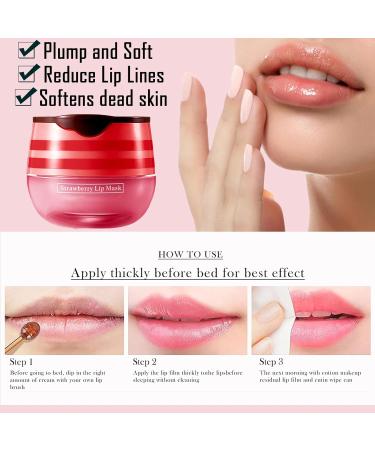 Lip Mask Lip Sleeping Mask Overnight Strawberry Lip Masks Skincare Lip Oil Lip Moisturiser for Dry Chapped Peeling Cracked Lips Fades Lip Lines Lip Balm Locks In Moisture Lip Care - Buy Online on GoSupps.com