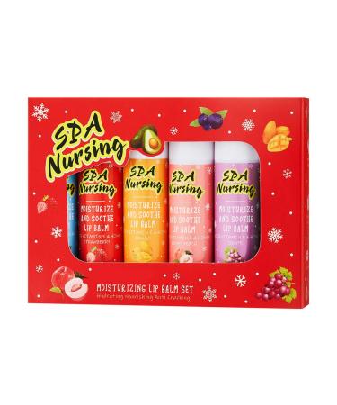 Linjinx 6pcs Lip Balm Gift Set Fruit Flavored Hydrating Balm with Strawberry and Coconut Multicolor One Size One Size Multicolor