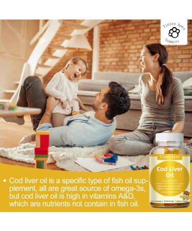 Cod Liver Oil Gummies 1000mg Sugar Free for Adults & Kids Omega-3s & Vitamin A&D for Brain Cognitive Heart & Eye Bone Health Gluten Free Non GMO Pectin 60 60 Count (Pack of 1) - Buy Online on GoSupps.com