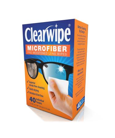 ClearWipe Microfiber Wipes, White, 40 Count