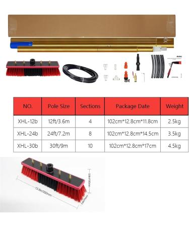Window Cleaning Telescopic Pole Water Fed Extendable Brush for Cleaner Conservatory Roof Photovoltaic Panel Cleaning/Window Clean (Color : 9m/30ft) (7.2m/24ft) - Buy Online on GoSupps.com
