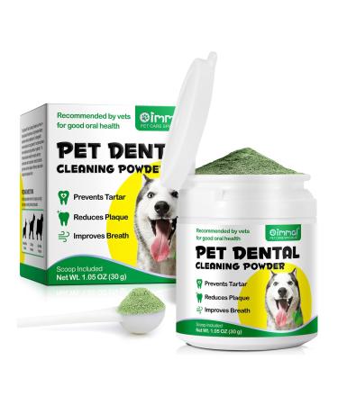 Dog Teeth Cleaning Powder - Dog Tooth Powder, Plaque and Tartar Remover Powder, Cat and Dog Breath Freshener Powder and Toothpaste Powder - 30g