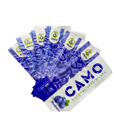 6 Packs CAMO Natural Leaf Wraps Blueberry 30 Sheets Herbal Chamomile Mate + DSS Scoop Card