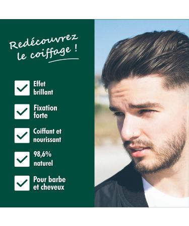 Monsieur BARBIER 2-in-1 Hair & Beard Wax for Men - Styling & Nourishing | Strong Hold Shiny Effect - Natural French and Vegan Cream - Ecocert/COSMOS NATURAL certified - Buy Online on GoSupps.com