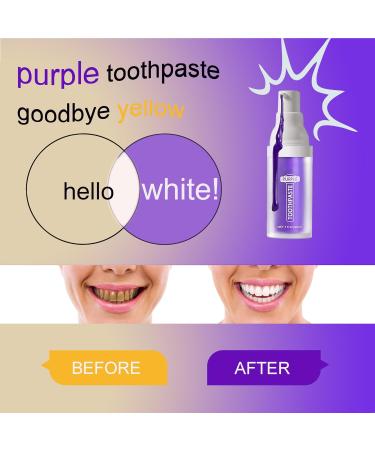 Purple Toothpaste for Teeth Whitening Color Corrector Purple Toothpaste Against Yellow Teeth Whitening Whitening Purple Toothpaste - For Whiter Teeth (30Ml) - Buy Online on GoSupps.com