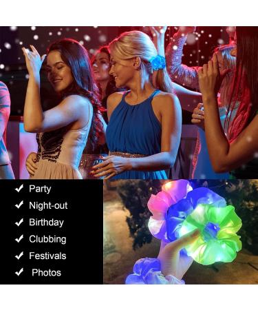 6 PCS LED Light Hair Scrunchies and Satin Elastic Bands Set for Women and Girls - Perfect for Halloween and Christmas Parties - Buy Online on GoSupps.com
