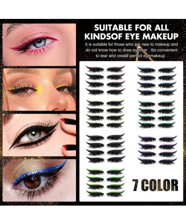 GGOOD Eyeliner Eyelash Stickers Reusable Waterproof Stick on Eyeliner Eyeshadow Makeup Black Artificial Eyelashes - Buy Online on GoSupps.com