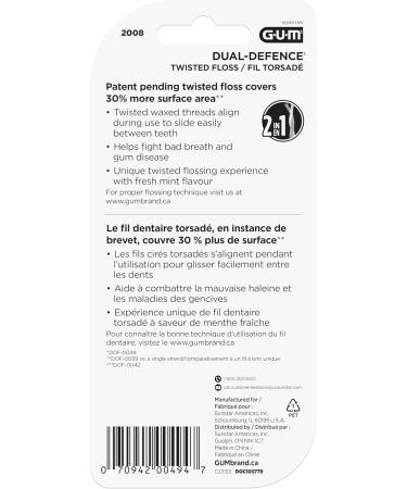 Gum Dual Technique Dental Floss 2x35m Pack of 6 (12 total) Green 35.00 m (Pack of 12) Twisted Floss - Buy Online on GoSupps.com