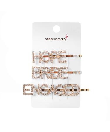 Hair clip set HOPE-ENGAGED-BRIDE | Wedding | Hair accessories | Set with 3 hair clips |