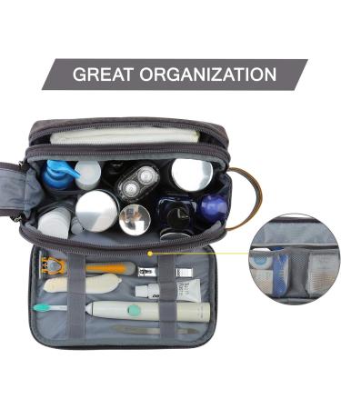 BAGSMART Men's Travel Toiletry Bag Organizer - Grey Canvas Dopp Kit Medium - Buy Online on GoSupps.com