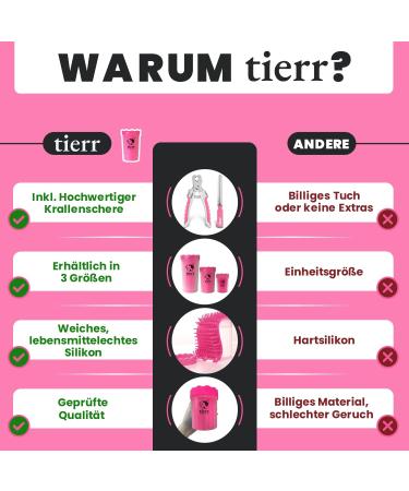 Tierr Pfotenreiniger for Dogs | Remove Dirt from Paws | Dishwasher Safe | Size L + Claw Scissors | Pink - Buy Online on GoSupps.com