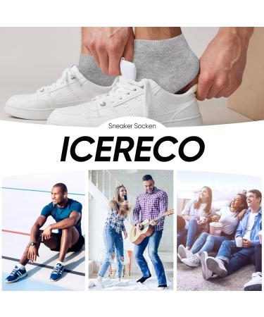 ICERECO 10 Pairs Cotton Sneaker Socks for Men & Women - Breathable Anti-Sweat Sports Socks (Gray Size 43-46) - Buy Online on GoSupps.com