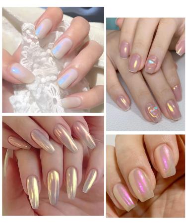 8 Jar Pearl Porl Powder Nail Kit - Chrome Ros gold Purple Holographic Glitter & 8 Brushes | Reflective Mirror Effect - Buy Online on GoSupps.com