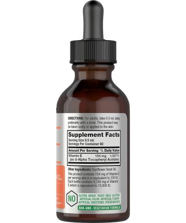 Vitamin E Oil 13,800 IU 1oz | Vegetarian Non-GMO & Gluten Free | Naturally Sourced Supplement by Horbaach - Buy Online on GoSupps.com