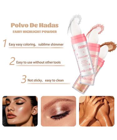 Polvo De Hadas Body Glitter Highlighter Powder - Fairy Pink | Instant Glow Luminizer for Face, Body, and Hair - Buy Online on GoSupps.com