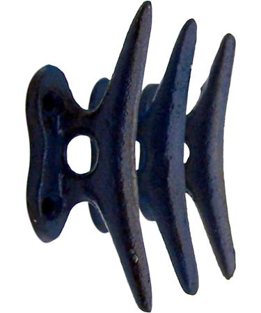 Nautical Blue Cast Iron Boat Cleat Wall Hooks - Set of 3 | 3.5 Inches - Buy Online on GoSupps.com