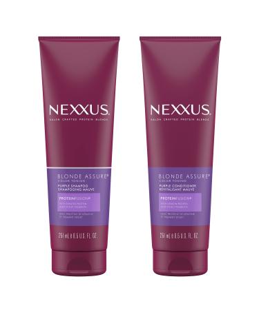 Nexxus Blonde Assure Purple Shampoo & Conditioner Color Assure Combo Pack Blonde Bleached & Silver Hair Color Shampoo & Conditioner with Keratin Protein & Violet Pigment 13.5 fl oz - Buy Online on GoSupps.com
