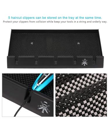 FESJOY Salon Barber Clipper Tray - Anti-slip Organizer with 5 Slots for Professional Hair Trimmers and Razors - Buy Online on GoSupps.com