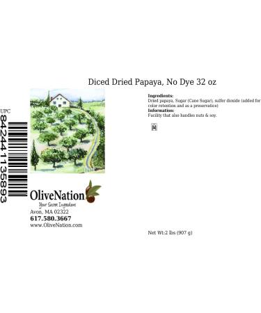 Diced Dried Papaya No Dye 32 oz by OliveNation - Buy Online on GoSupps.com