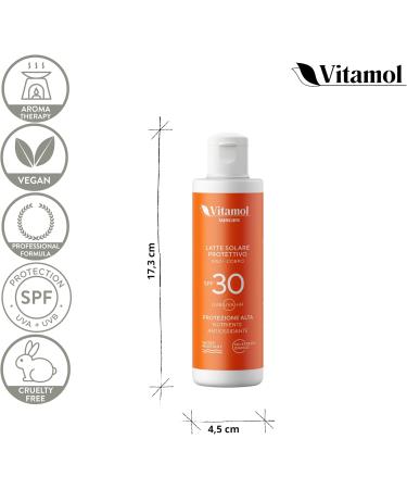  Vitamol Vitamol High Sun Protection SPF 30 Face and Body Sunscreen Lotion protects against UVA and UVB rays. No white cast. Water resistant. - Buy Online on GoSupps.com