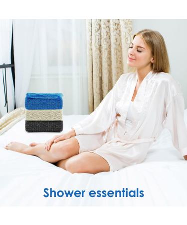 Sibba 3Pcs African Net Bath Sponge Set - Exfoliating Shower Body Scrubber for Daily Use - Buy Online on GoSupps.com