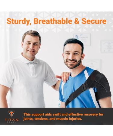 Premium Shoulder Brace for Men - Rotator Cuff Support Adjustable Compression Wrap & Sling for Pain Relief & Injury Recovery (L-XXL - Buy Online on GoSupps.com
