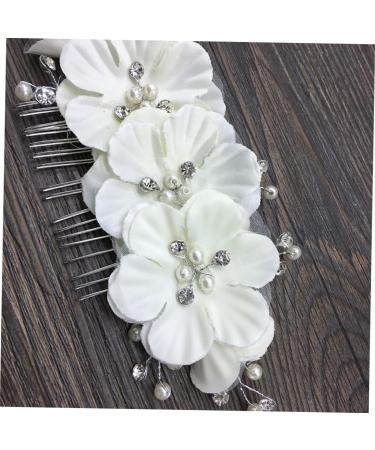 Angoily Flower Side Comb Bridal Side Combs Bride White Headgear Hair - Buy Online on GoSupps.com
