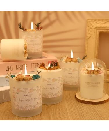 Natural Soy Scented Pillar Candles - Luxury Non-Toxic 10 oz Rose Jar Candle for Home | Aesthetic Decorative Gifts for Women - Buy Online on GoSupps.com