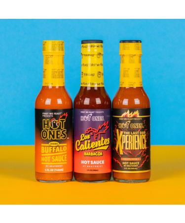 Hot Ones Season 22 Variety Pack - Mild to Fiery Hot Sauces in 5oz Bottles (3-Pack) - Buy Online on GoSupps.com