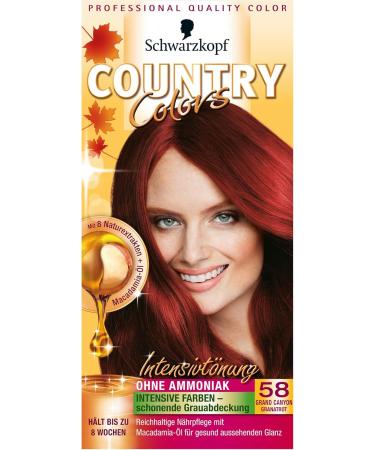 Schwarzkopf Country Colors Intensive Tint Hair Color 58 Grand Canyon Granatrot - Level 2 (3 x 123ml) - 3-Series Pack - Buy Internationally - Buy Online on GoSupps.com