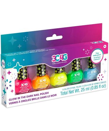 Three Cheers for Girls Glow in the Dark Nail Polish Set - Non-Toxic Kit for Kids & Teens - 5 Colors - Ages 8 - Buy Online on GoSupps.com