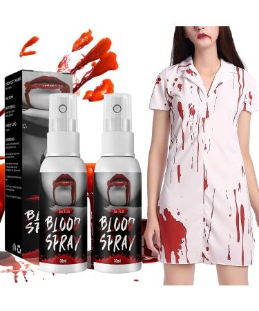 2 PCS Fake Blood Spray  Halloween Washable Fake Blood Makeup for Clothes  Zombie  Vampire  Monster SFX - Realistic Fresh Blood Splatter