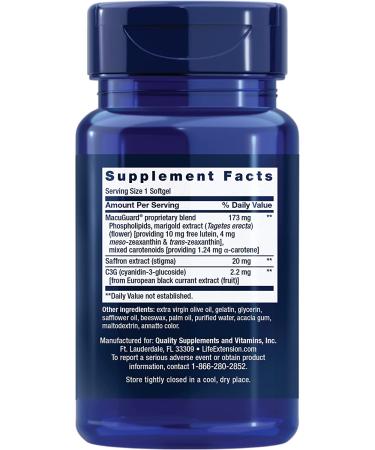 Life Extension MacuGuard Ocular Support with Saffron - 60 Softgels for Eye Health - Buy Online on GoSupps.com