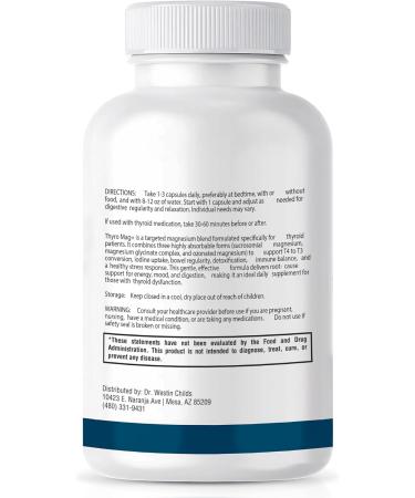 Thyro Mag+ Triple Magnesium Complex Magnesium Glycinate Sucrosomial & Mag O7 (Ozone) Thyroid & Adrenal Support Sleep Mood Energy 90 Capsules by Dr. Westin Childs - Buy Online on GoSupps.com
