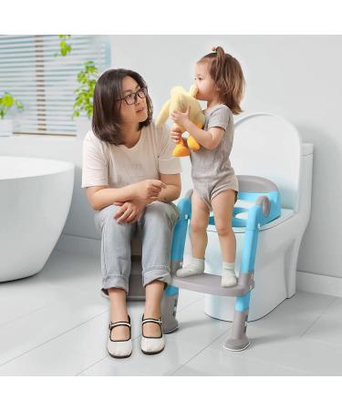 Potty Training Seat with Step Stool Ladder for Boys & Girls - Gray/Blue - Buy Online on GoSupps.com