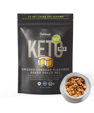 Keto Snack Mix, Smoked Cheddar Flavor by Oakhouse Bakery, 10oz, Made With Real Cheese, Low Carb, Grain-Free Snack, Grain-Free with No Artificial Preservatives Smoked Cheddar 10 Ounce (Pack of 1)