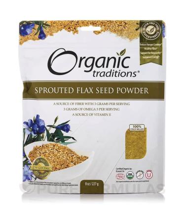 Natural Traditions Organic Sprouted Flax Seed Powder 8 oz Pkg