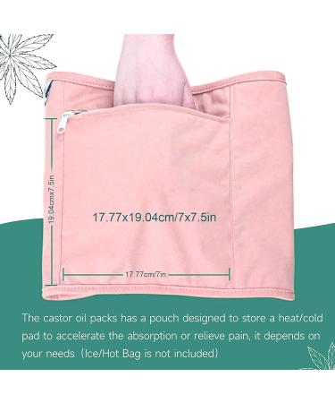 OotDay Organic Castor Oil Pack Wrap Kit - Reusable Compression Wrap for Waist & Neck Hot/Cold Therapy 24x48cm Pink - Buy Online on GoSupps.com