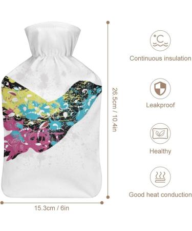 Hot Water Bottle with Lid - Hummingbird Rubber Bag for Pain Relief Cramps & Foot Warmer | Hot & Cold Therapy - Buy Online on GoSupps.com