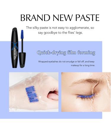 Blue mascara waterproof blue mascara for eyelashes volume brush waterproof Lengthening eyelash enhancer long lasting curl applicator volume building makeup for girls supplies - Buy Online on GoSupps.com