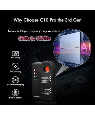 Upgraded Camera Detector Professional Bug RF Detector Hidden Camera Finder Anti Spy Sweeper Portable GPS Tracker Listening Device Signal Scanner for Home Office Car Travel Hotel - Buy Online on GoSupps.com