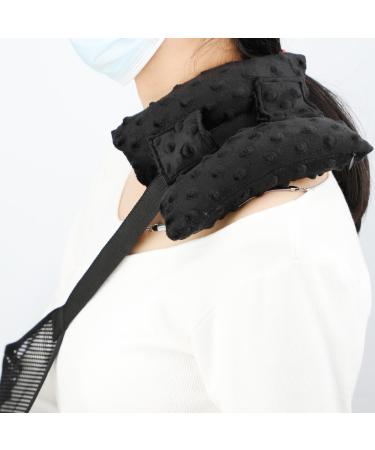 Neck Pad Strap Cushion Pillow for Arm Sling Comfort Shoulder Support Pad Rotator Cuff Replacemet Surgery Elbow Brace Carry Padded Cover Broken Wrist Hand Injury Cast Minky Dot Black 2 Rows-Minky Dot Black