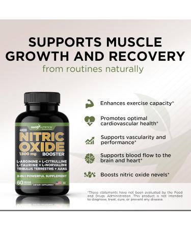 Buy Nitric Oxide Supplement | L Arginine Capsules for Energy Endurance & Performance | Pre Workout Muscle Builder with Essential Amino Acids & Maca Root - International Shipping Available - Buy Online on GoSupps.com