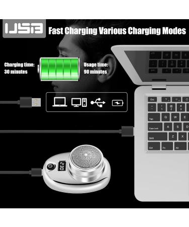 Electric Shaver for Men w/Power Display Pocket Size Mini Men's Shaver w/Cleaning Brush-Rechargeable 400mAh IP65 Waterproof Rotary Shaver Wet and Dry Use Portable Travel Shaver for Home Travel - Buy Online on GoSupps.com