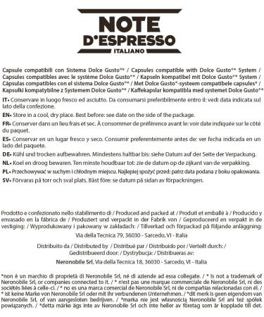Neronobile Srl Note dEspresso Cortado Dek Immediately 48 Capsules - Buy Online on GoSupps.com