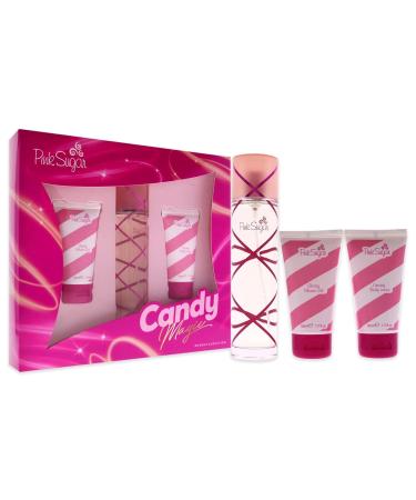 Aquolina Pink Sugar Candy Magic Women 3.4oz EDT Spray 1.7oz Glossy Shower Gel 1.7oz Creamy Body Lotion 3 Pc Gift Set 6.8 Fl Oz (Pack of 1) - Buy Online on GoSupps.com