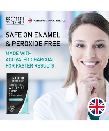 Peroxide-Free Premium Teeth Whitening Strips - 28 Strips for 14 Sessions - Safe for Enamel - Activated Charcoal Formula by Pro Teeth Whitening Co - Buy Online on GoSupps.com