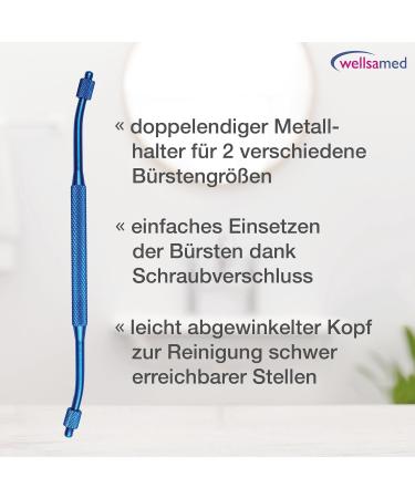 Wellsamed Interdental Brush Holder Duo - Angled Head Blue | Effective Cleaning for Interdental Spaces - Buy Internationally - Buy Online on GoSupps.com