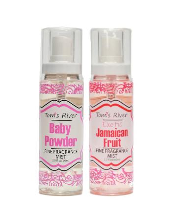 Infinix Fine Fragrance Mist Set - Baby Fresh Powder & Jamaican Fruit- 2 fl oz/60ml (Pack of 2) - Long-Lasting Body Spray for Daily Use - Gentle Perfume for Men & Women Elegant and Affordable Fragrance
